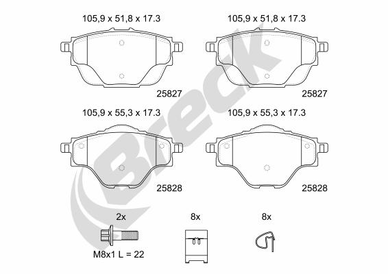 Set placute frana,frana disc 25827 00 704 00 BRECK